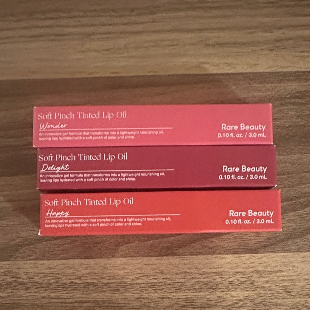 Rare Beauty Soft Pinch Lip Oil Trio - Red, Pink, Orange